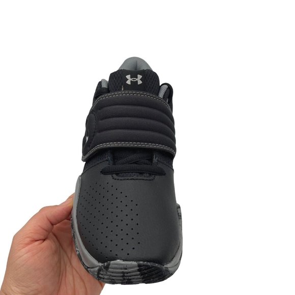 Under Armour Youth Boys Basketball Shoes Size 4Y Gray Black Lace Up Sneakers - Picture 7 of 16